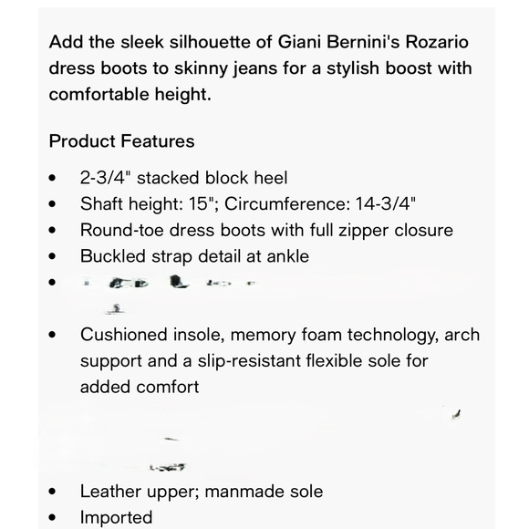 Giani Bernini Boots Womens 9.5 Brown Dress Boots Heeled Memory Foam Zip - Picture 4 of 14